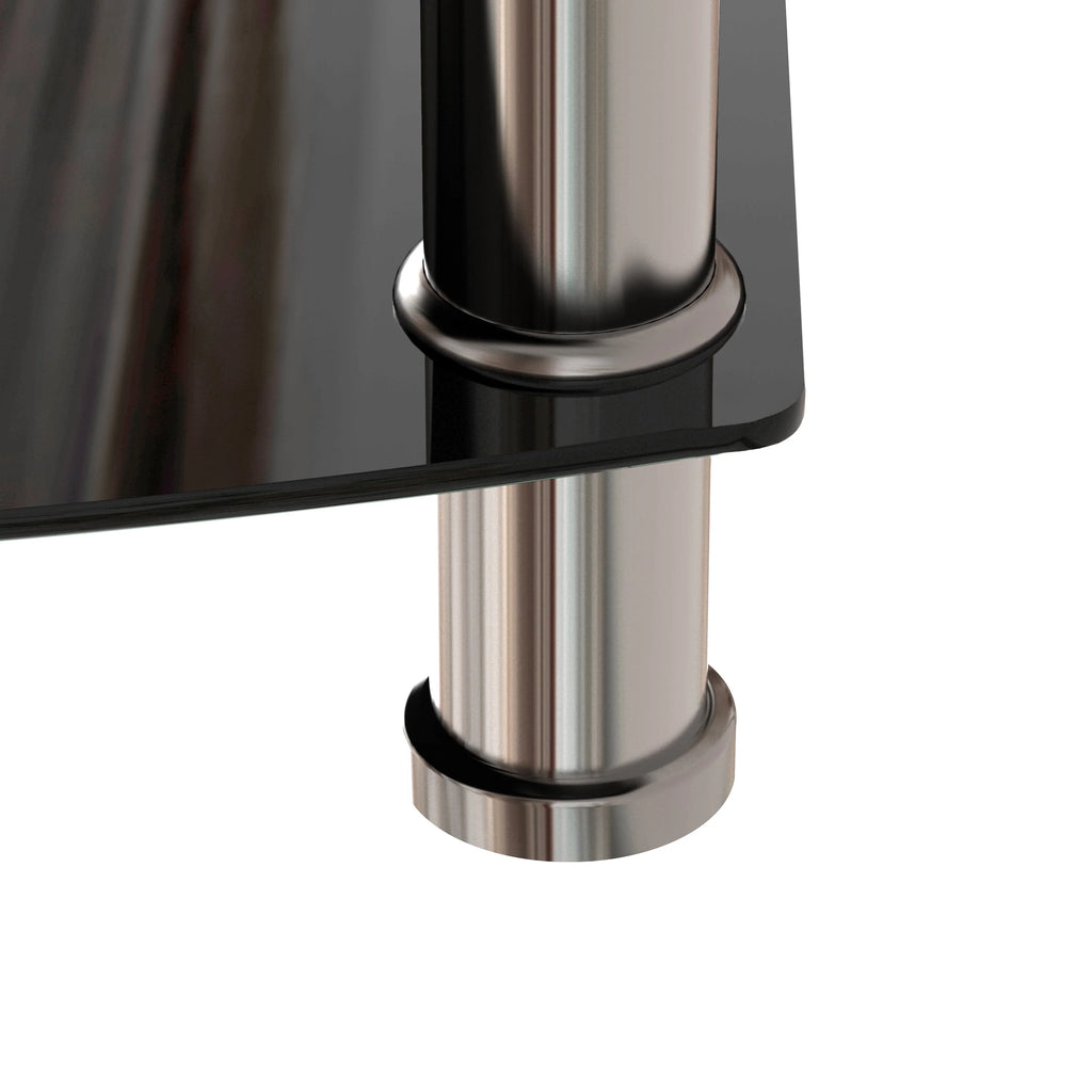 5-Tier Black Tempered Glass Side Table V90640