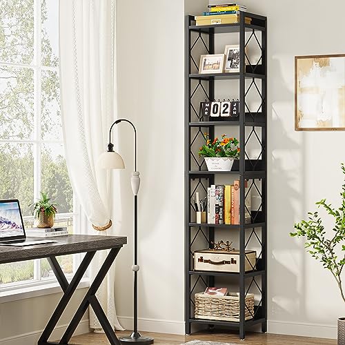 78.7 Inch Extra Tall Narrow 7 Tier Bookshelf B716145