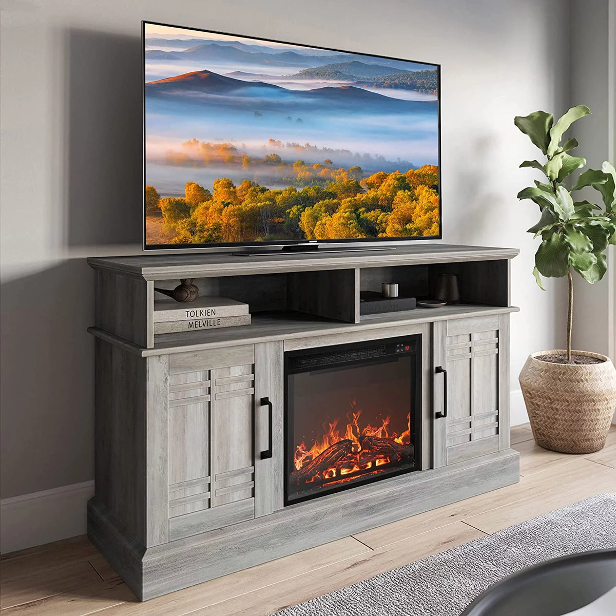 47" TV Stand with 18" Electric Fireplace W4183