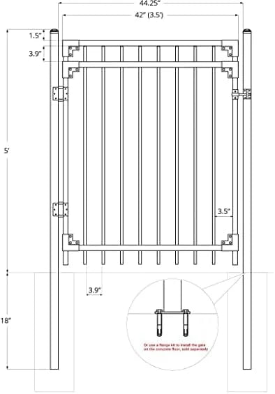 Black Steel Anti-Rust Fence Gate V20802