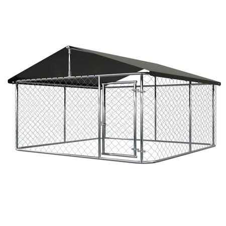 Outdoor Dog Kennel Dog Playpen Heavy Duty with Large Galvanized Chain Link N928064