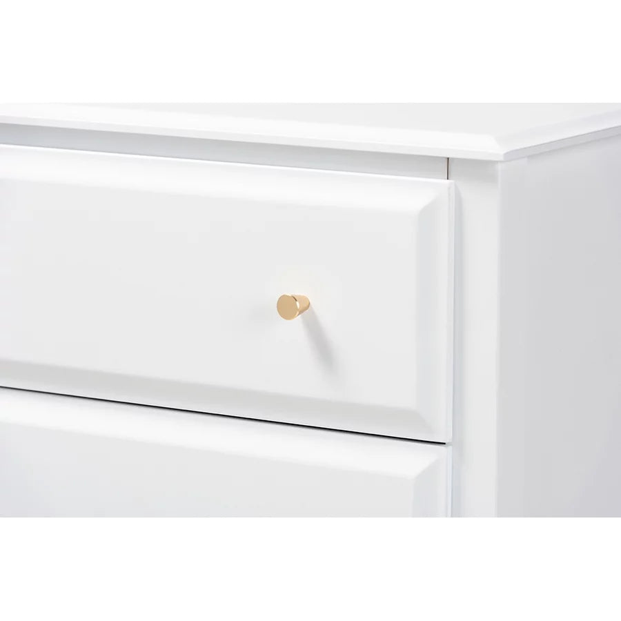White 4-Drawer Wood Bedroom Chest N3861