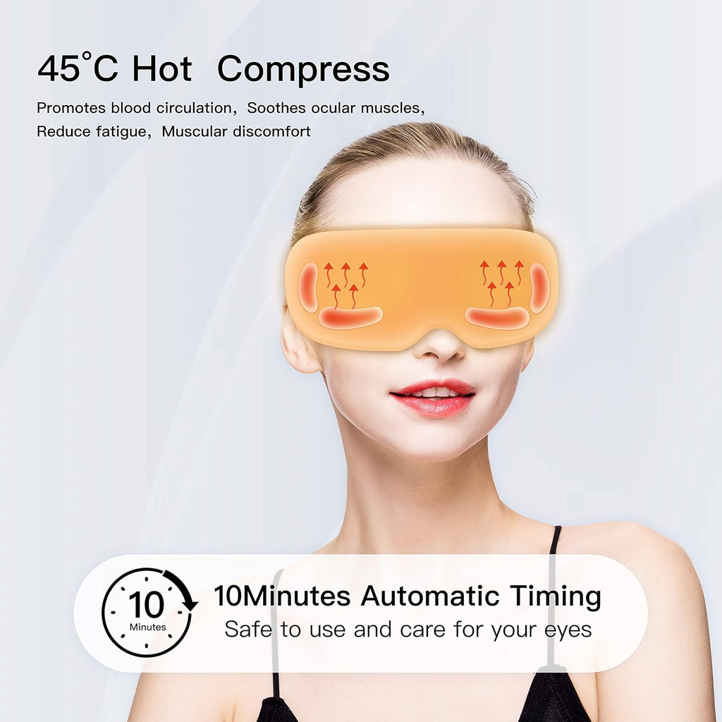 Eye Massager with Heat, Vibration, Vision Window, 3 Modes, Bluetooth Music, USB Rechargeable H901974