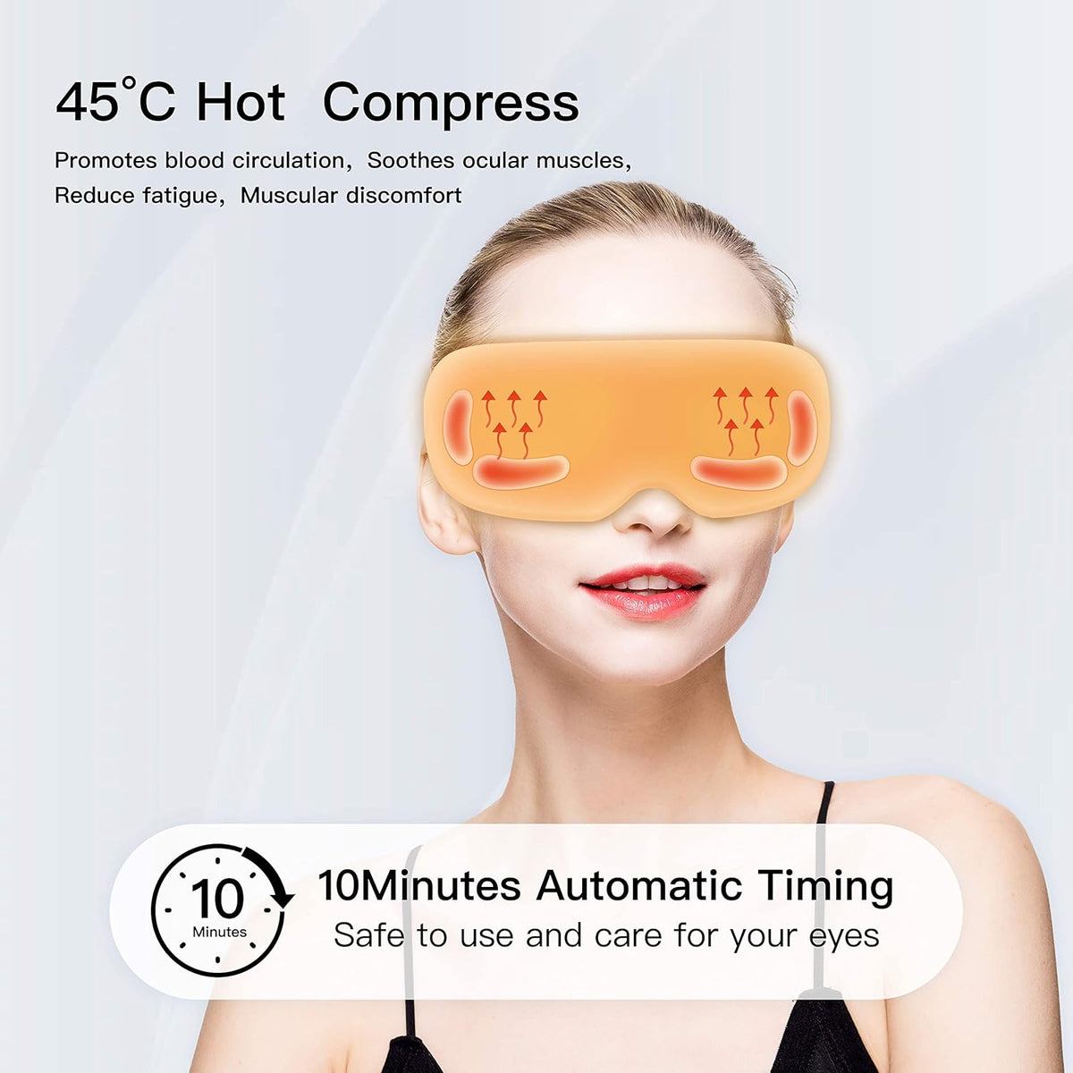 Eye Massager with Heat, Vibration, Vision Window, 3 Modes, Bluetooth Music, USB Rechargeable H901974