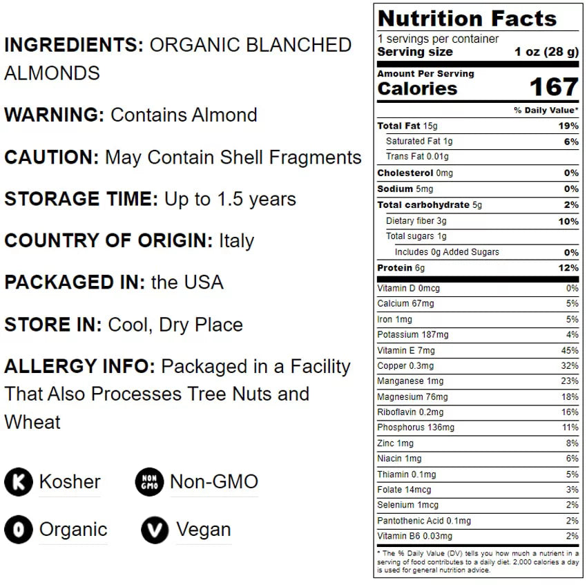 Organic Blanched Almond Flour 8 Pounds J933
