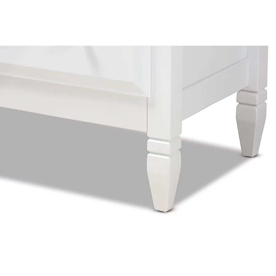 White 4-Drawer Wood Bedroom Chest N3861