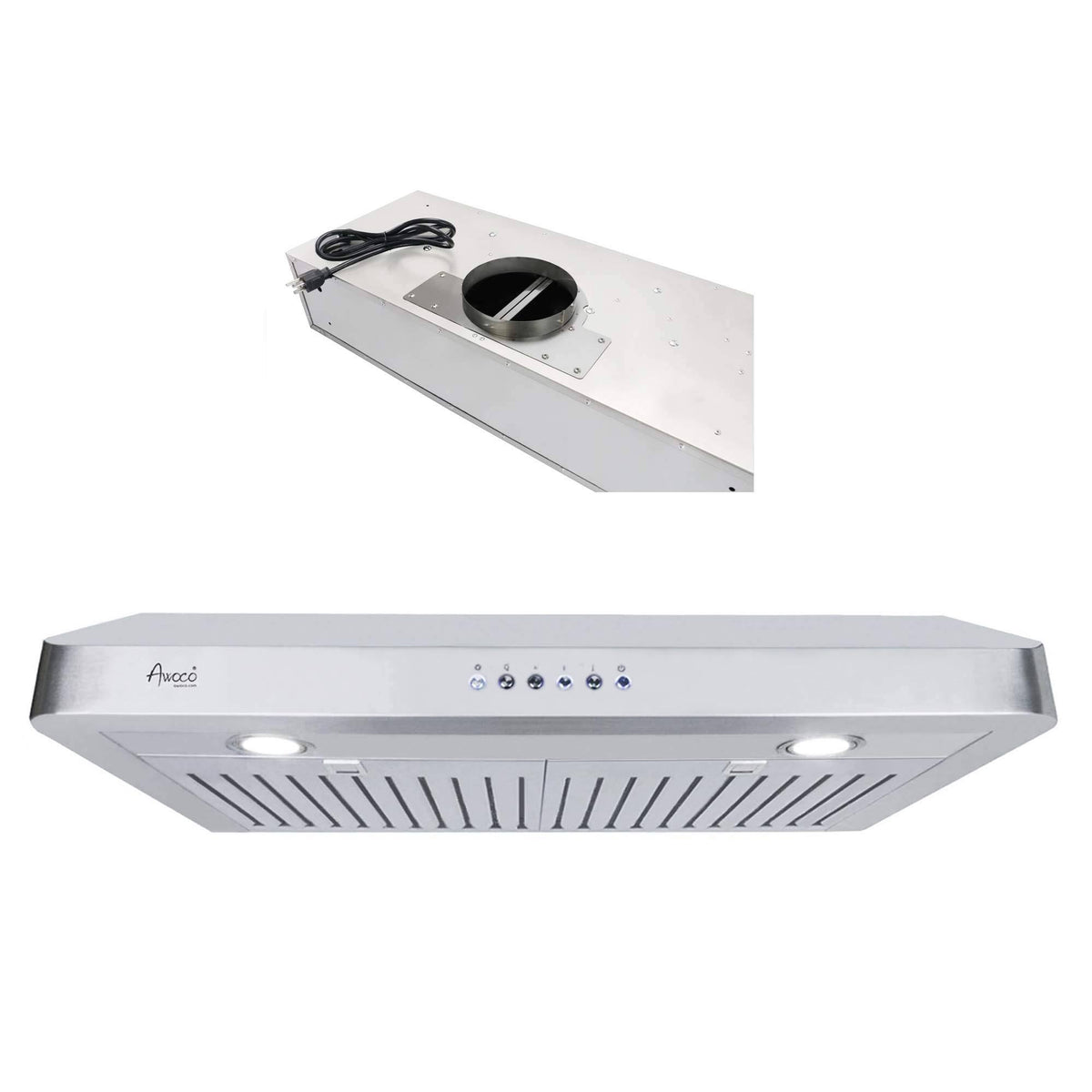Stainless Steel Under Cabinet Range Hood with 2 LED Lights S8123