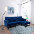 Navy Blue Velvet Convertible Sofa Bed Sleeper G8609