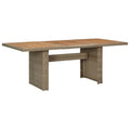 Acacia Wood Top Poly Rattan Steel Patio Dining Table F492