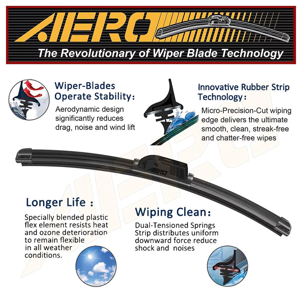 Pontiac G8 2009-2008 26"+15" All-Season Windshield Wiper Blades Set of 2 T35091