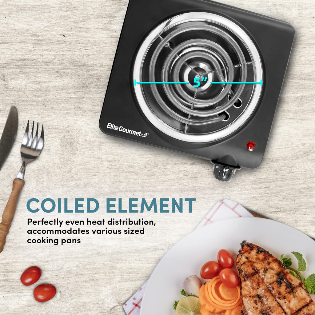 Black Countertop Single Burner Electric Hot Plate D749