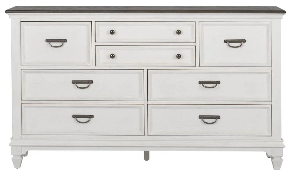 Wirebrushed White 8 Drawer Dresser M133