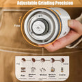 Portable Electric Burr Coffee Grinder 13W 200ml USB Rechargeable Adjustable Cordless W74665