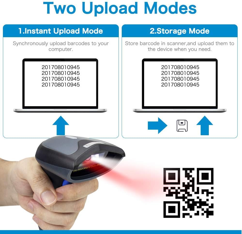 2D Wireless Bluetooth Barcode Scanner, Pack of 2 J604