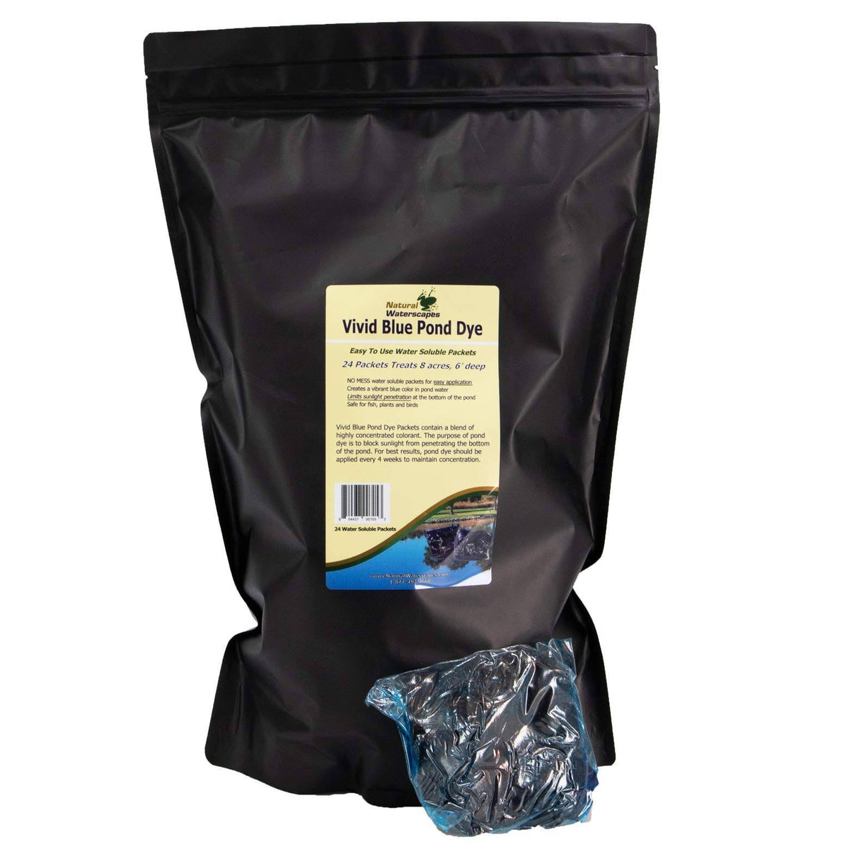 Vivid Blue Pond Dye Packets 24 Water Soluble Packets B150