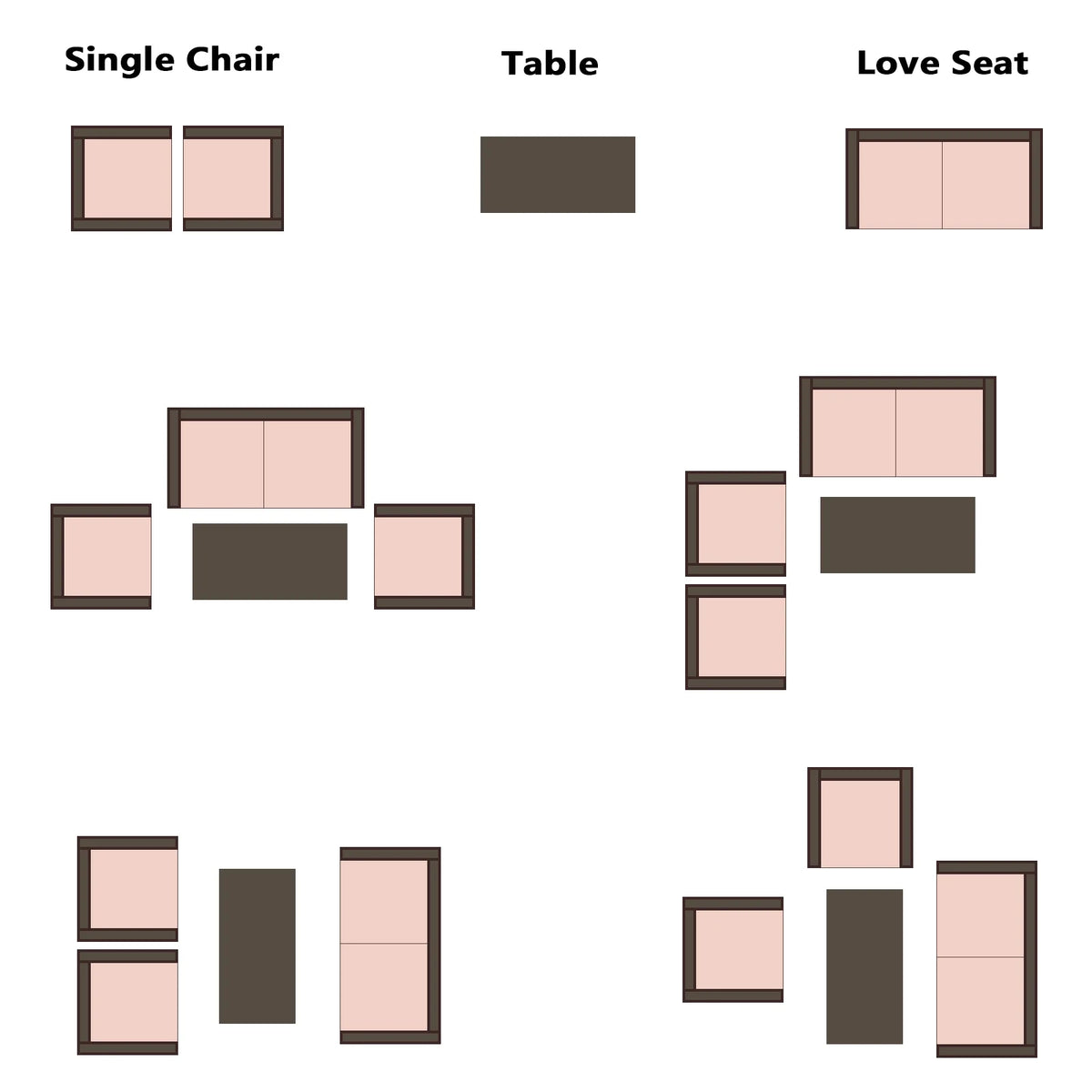 4-Piece PE Wicker Patio Conversation Set with Cushions A6460