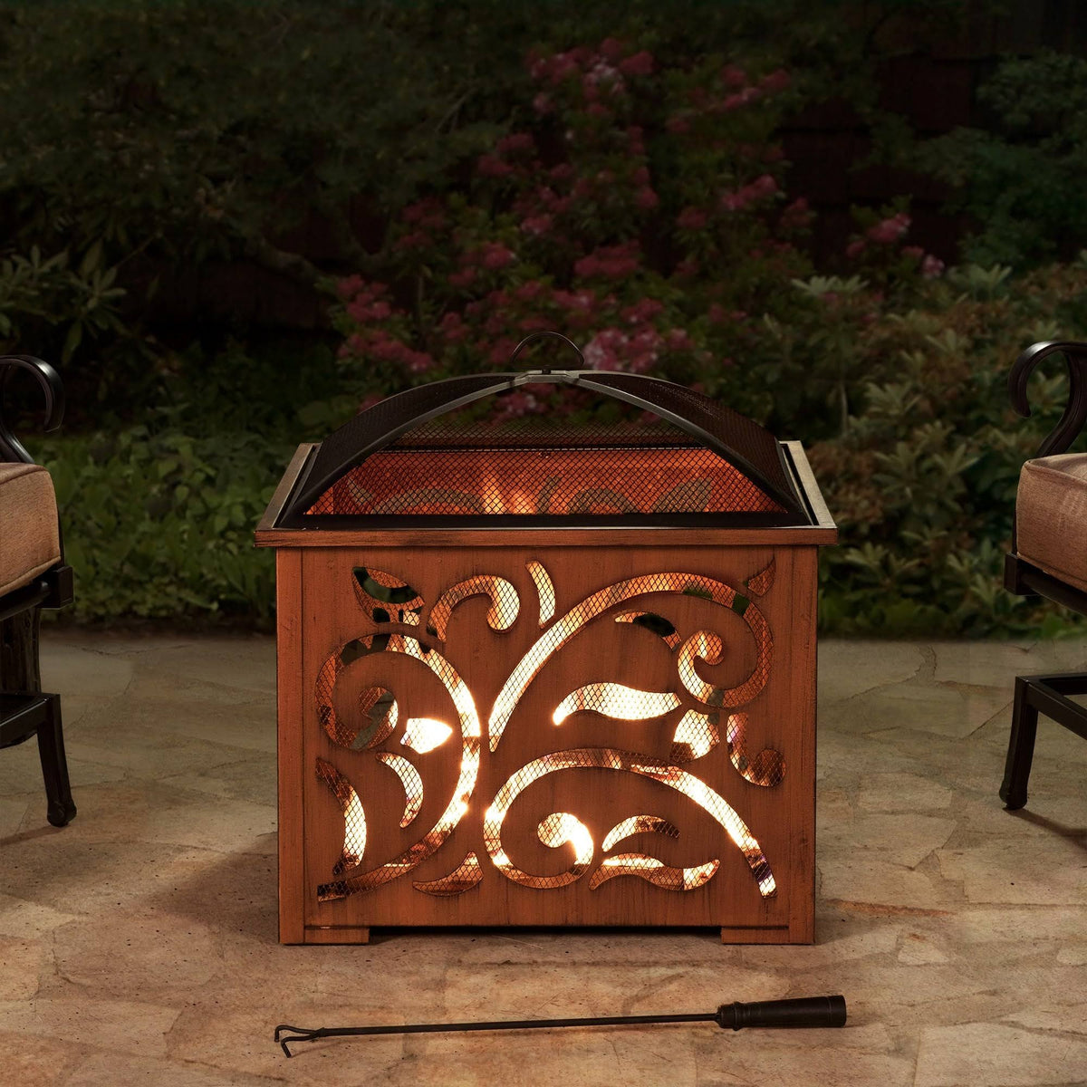 26 in. Square Wood Burning Firepit Z646086
