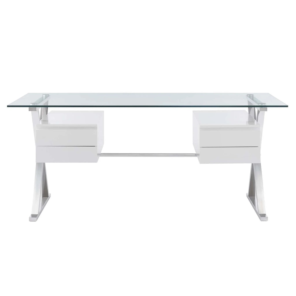 71" Glass Top Office Desk U4182