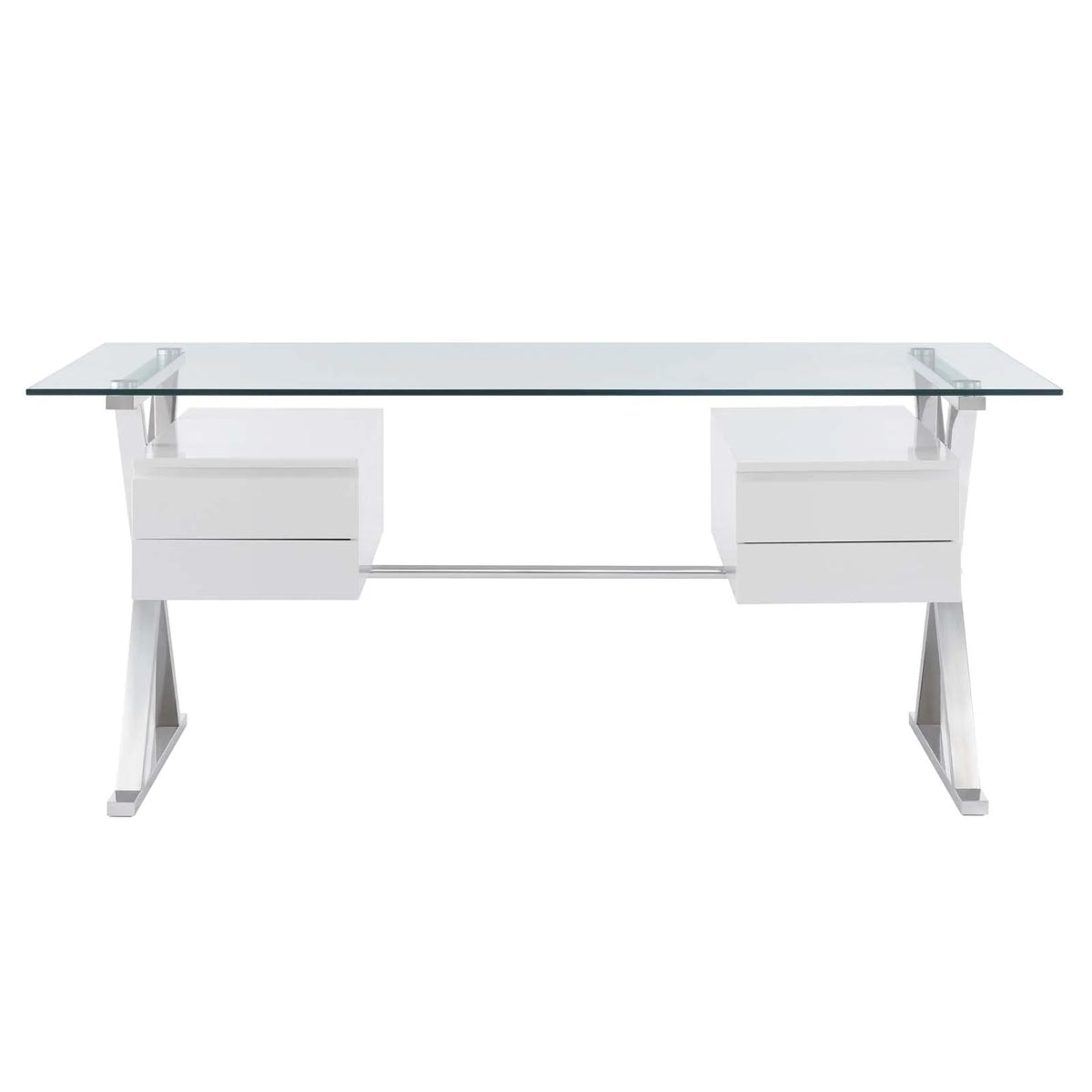 71" Glass Top Office Desk U4182