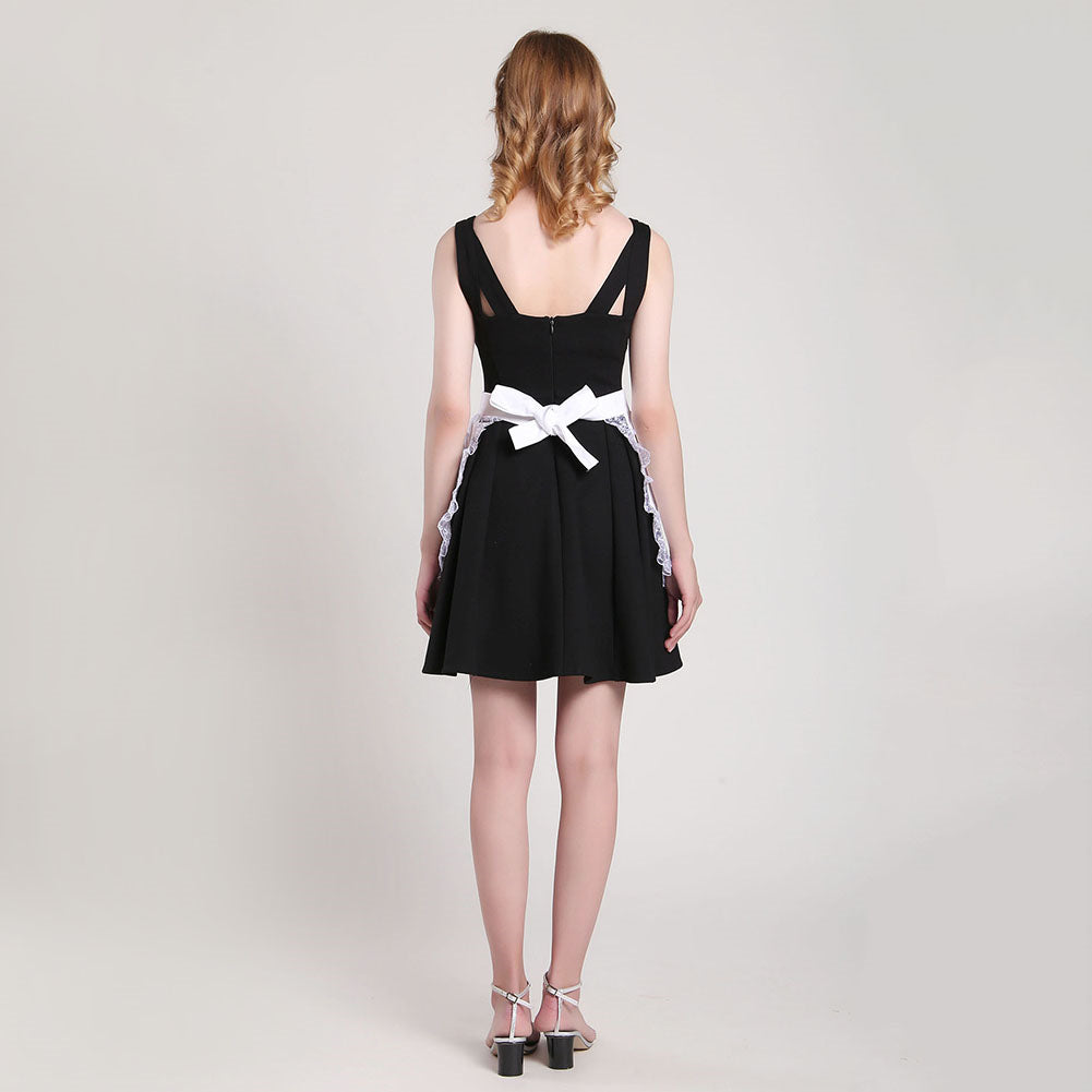 Cotton Lace Half Apron with Two Pockets R805