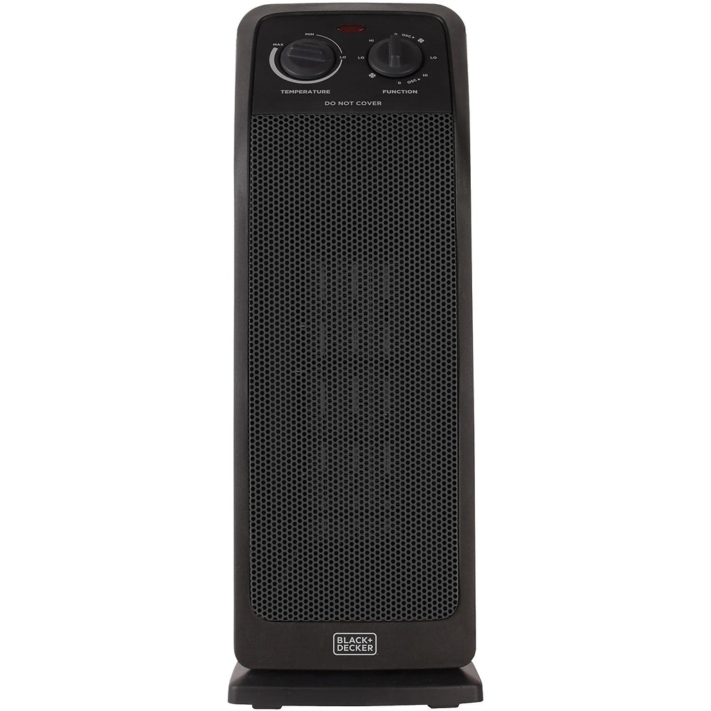 Black Oscillating Ceramic Tower Space Heater L643545