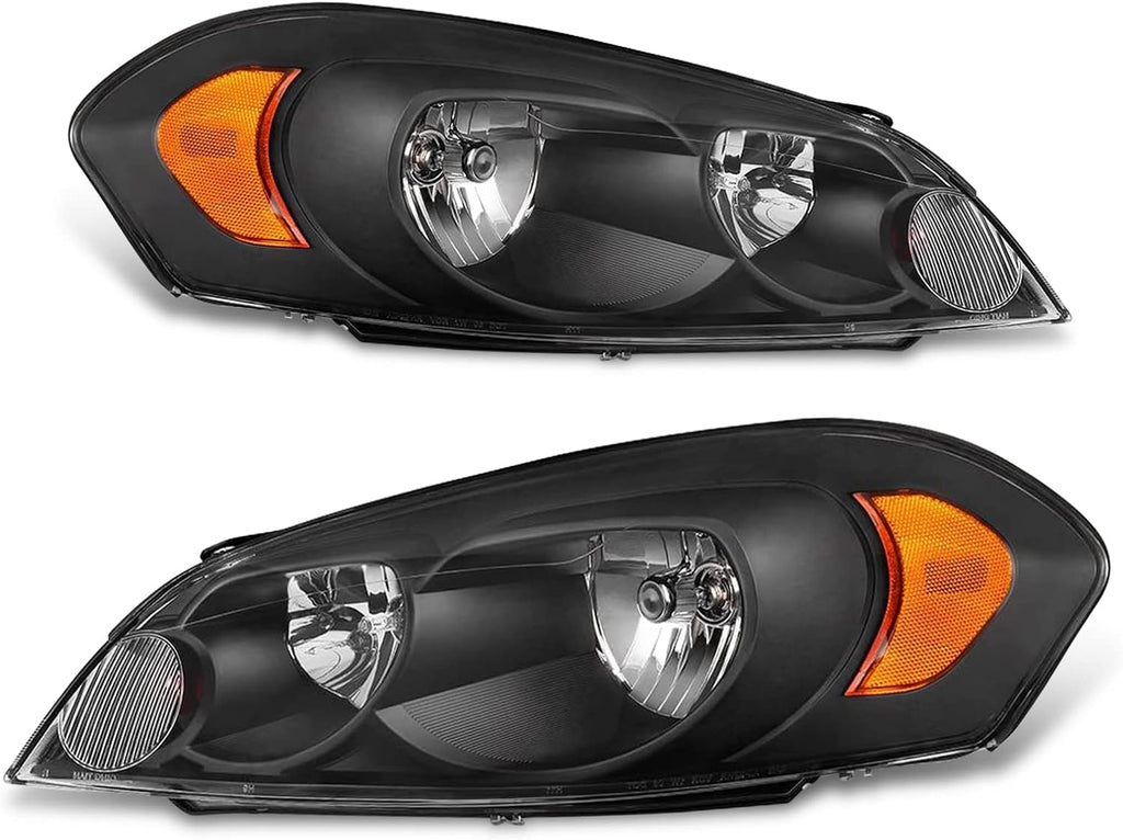 Chrome Housing Amber Reflector Headlight Assembly Driver and Passenger Side K72230