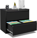 White 2-Drawer Lateral File Cabinet with Lock P8226