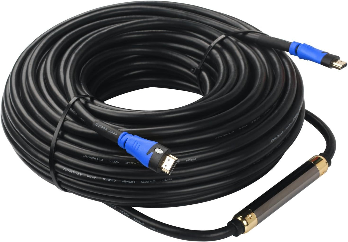 100 Feet Black HDMI Cable with Signal Booster P335035