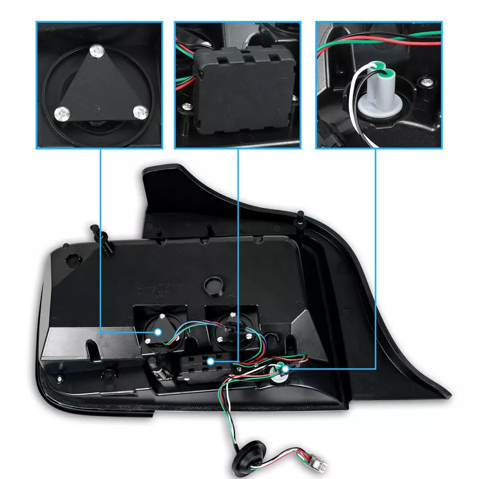 Smoked LED Tail Lights with Sequential Signal Pair N65018