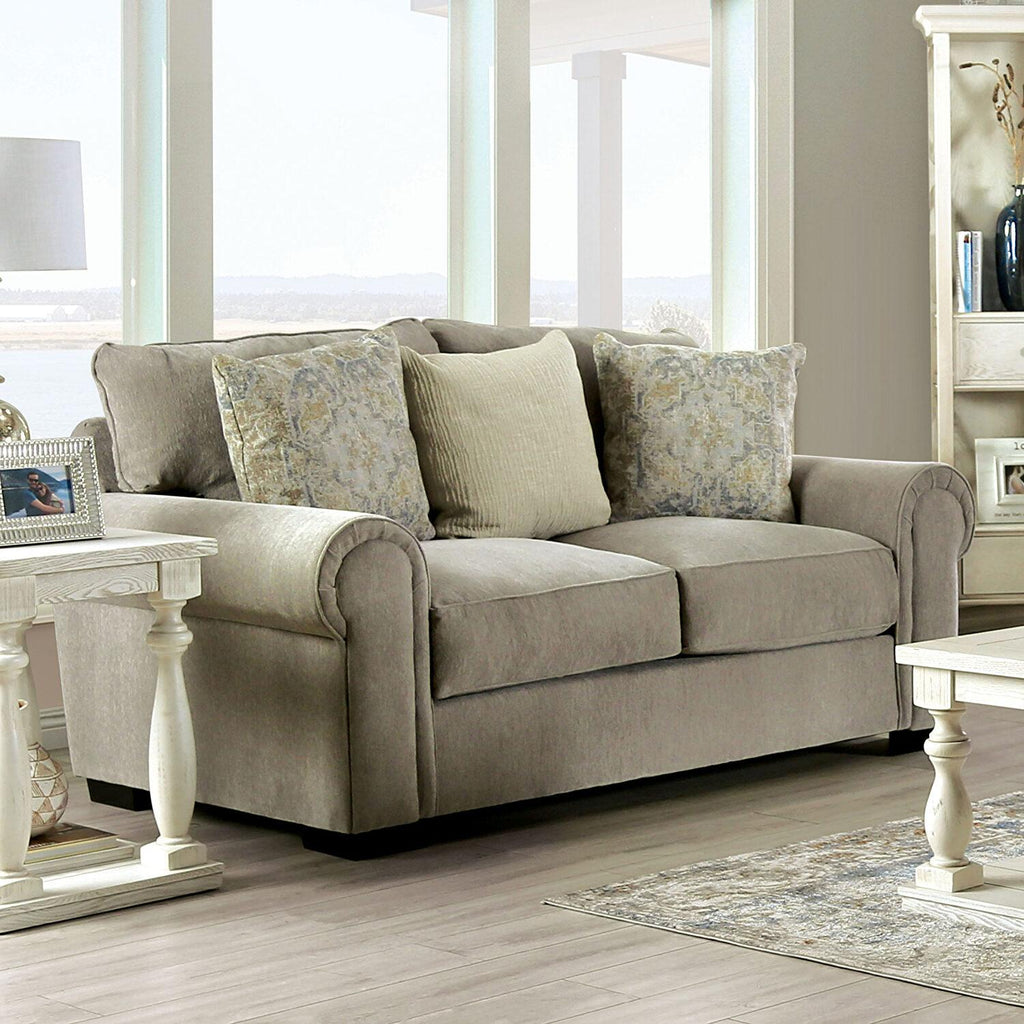 Gray Chenille Sofa and Loveseat A923192