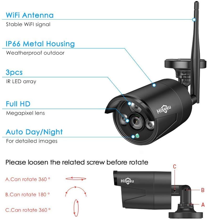 Black 3MP Security Camera with 3.6mm Lens W9805