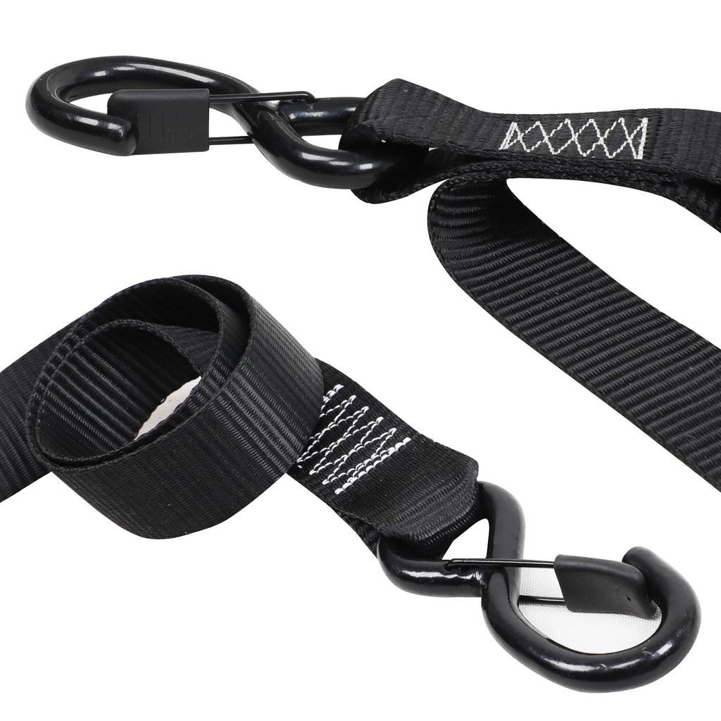 3333Lb Break Strength Cam Buckle Tie Down Straps, 2 Packs, Black M89298