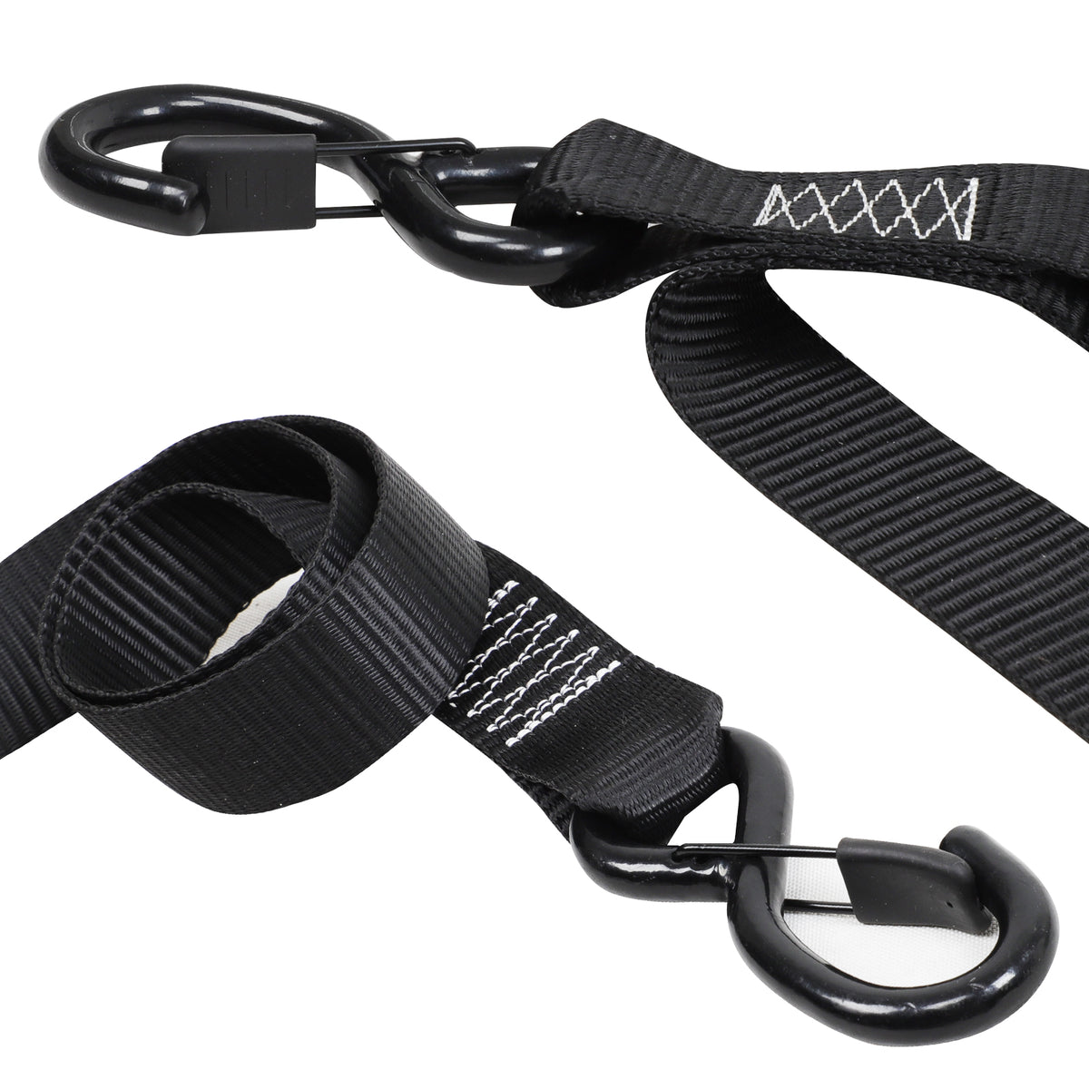 3333Lb Break Strength Cam Buckle Tie Down Straps, 2 Packs, Black M89298