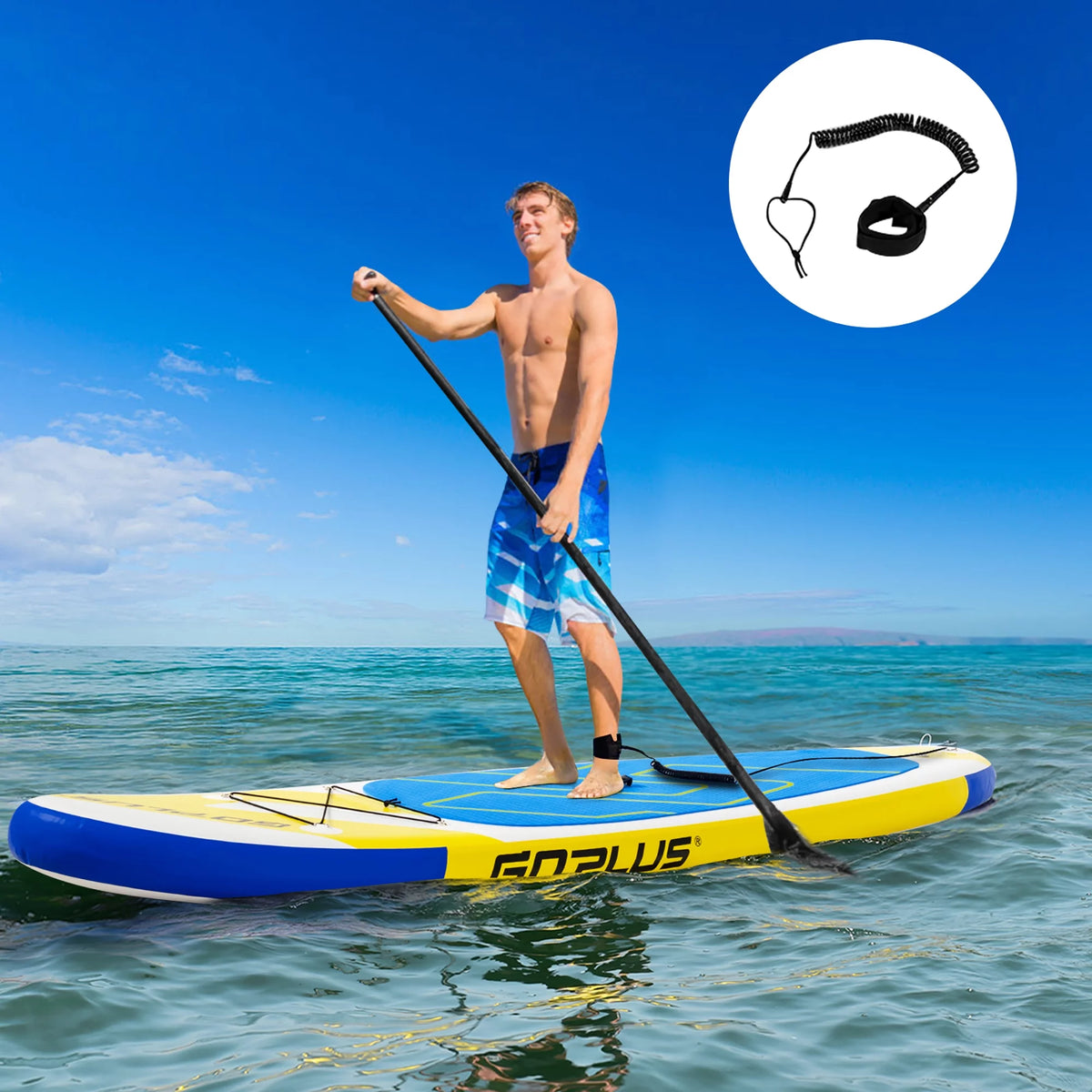 11ft Inflatable Stand Up Paddle Board Yellow O4333