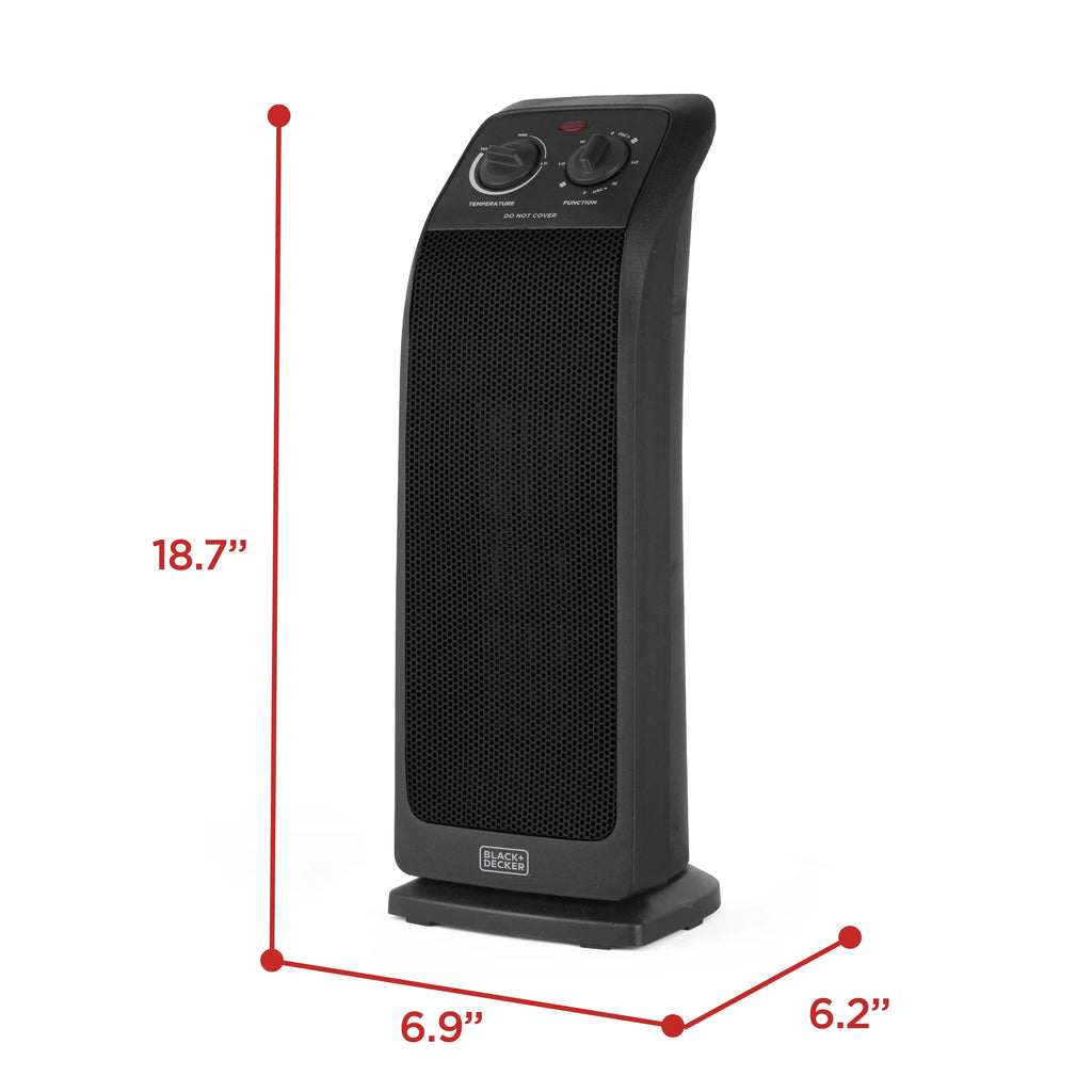 Black Oscillating Ceramic Tower Space Heater L643545