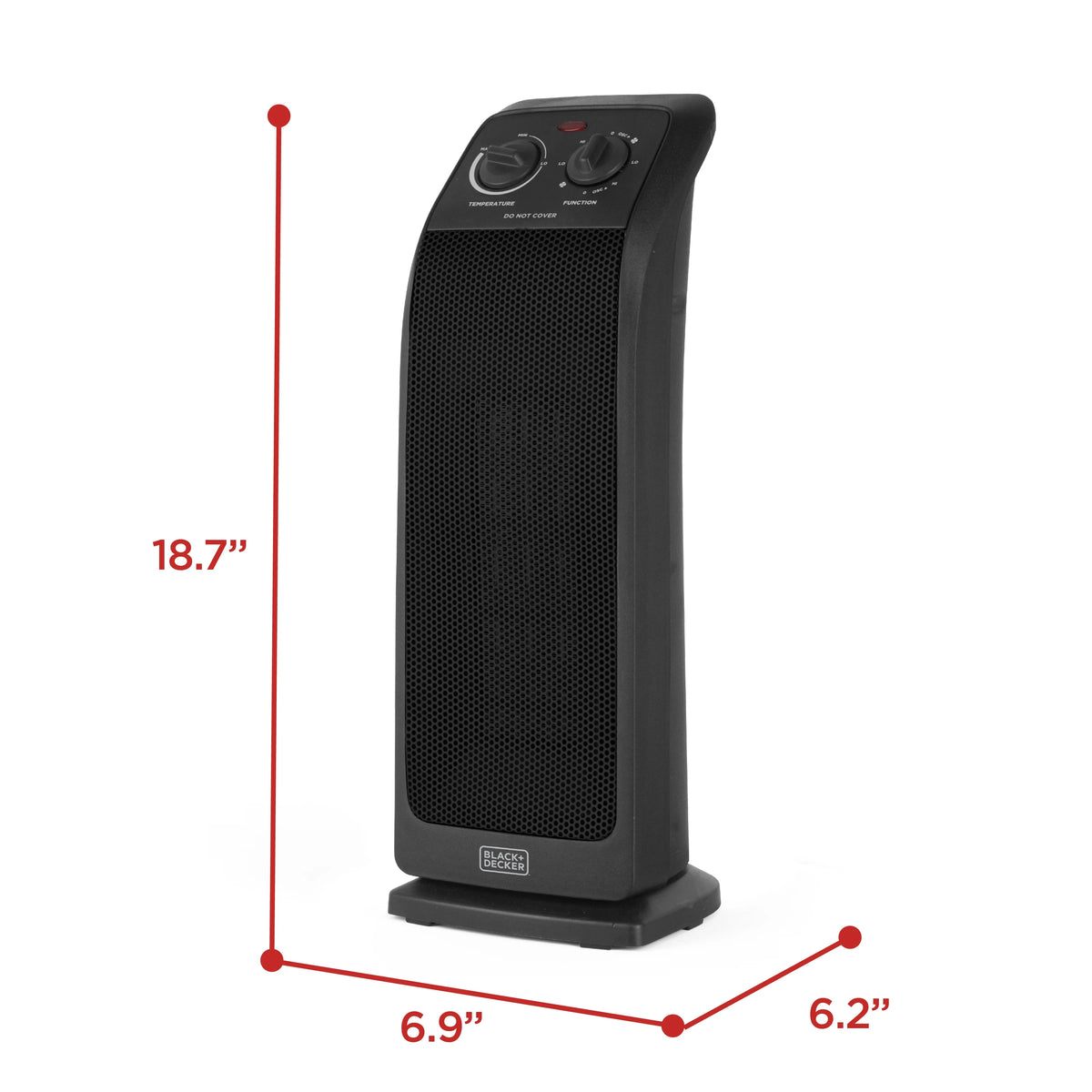 Black Oscillating Ceramic Tower Space Heater L643545