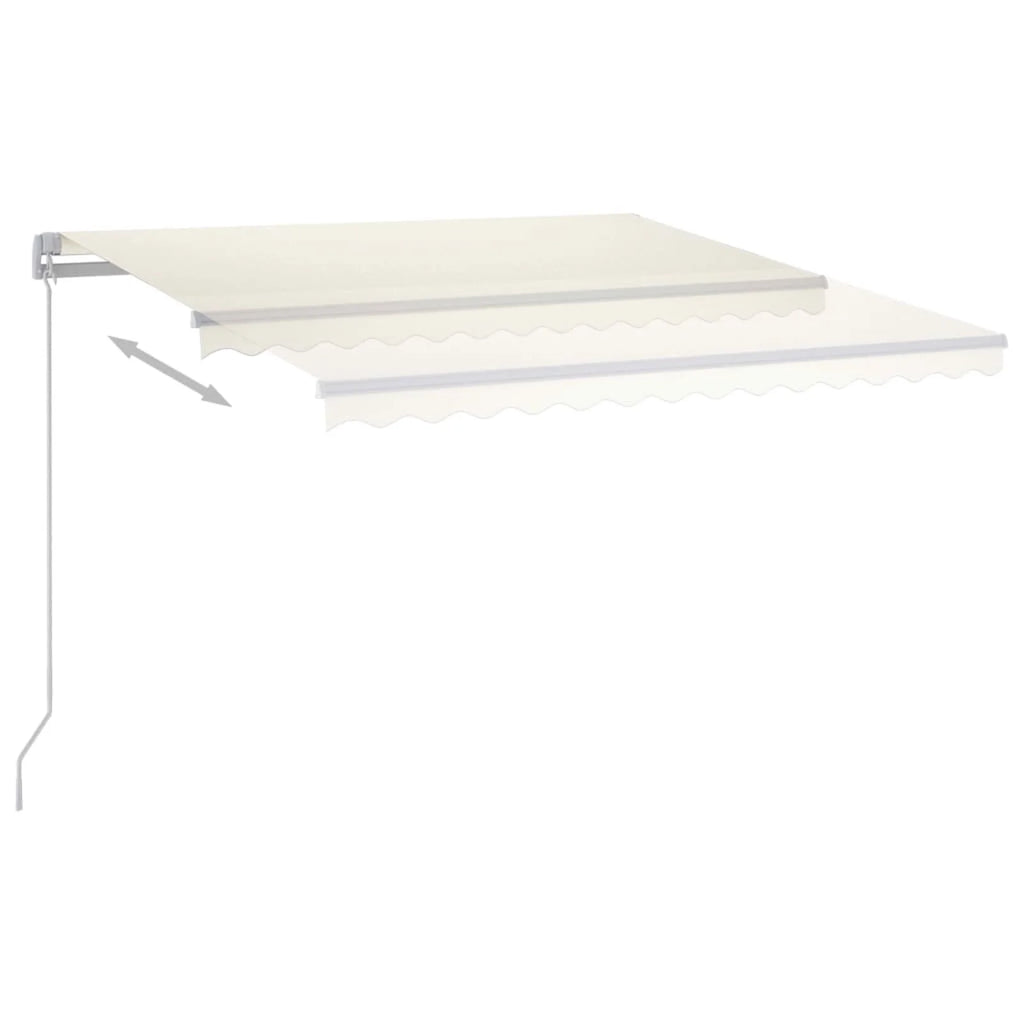 Cream Manual Retractable Awning with LED 118.1"x98.4" P17442