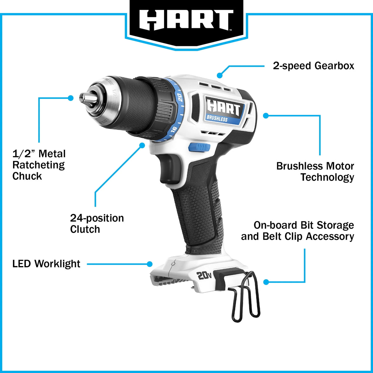 20-Volt Brushless 1/2-inch Drill/Driver Kit C47798
