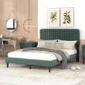 Queen Size Upholstered Platform Bed Frame with Headboard X293032