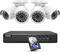 5MP Wired Security Camera System, 8CH DVR with 1 TB Hard Drive and 4 1080p Weatherproof Bullet Cameras P55311