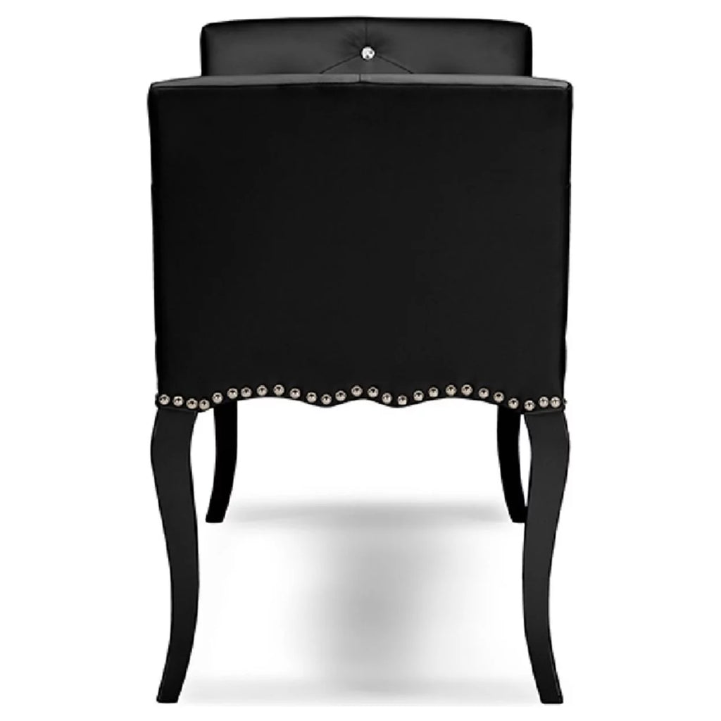 Black Faux Leather Seating Bench Q2039