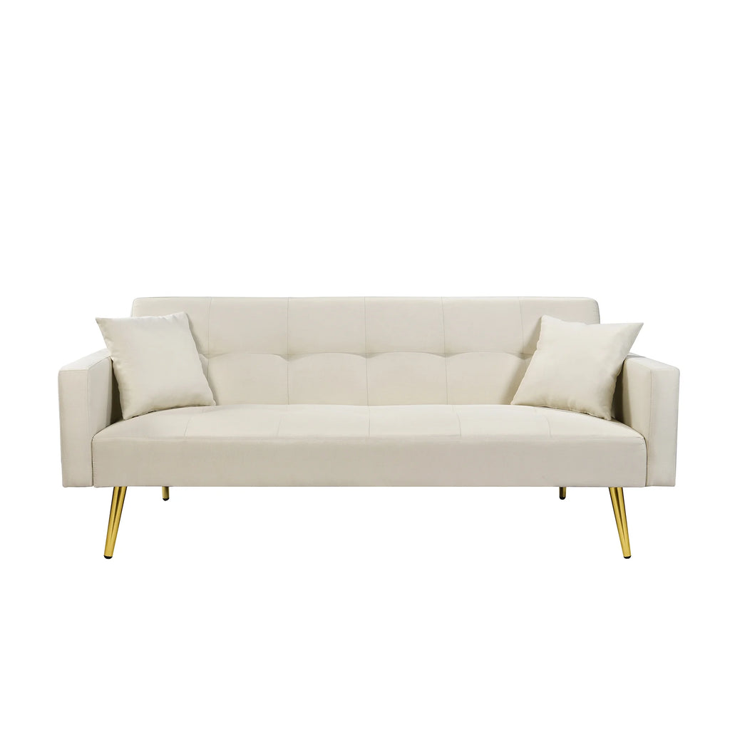 Convertible Fabric Folding Futon Sofa Bed S688