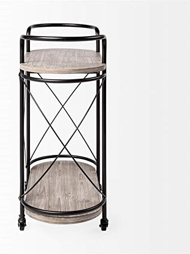 Black Two Tier Metal Bar Cart C70236