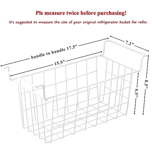 Set of 2 Metal Wire Chest Freezer Organizer Baskets with Hanging Handles L81747