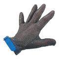 Stainless Steel Mesh Glove with Blue Silicone Strap, Large L932