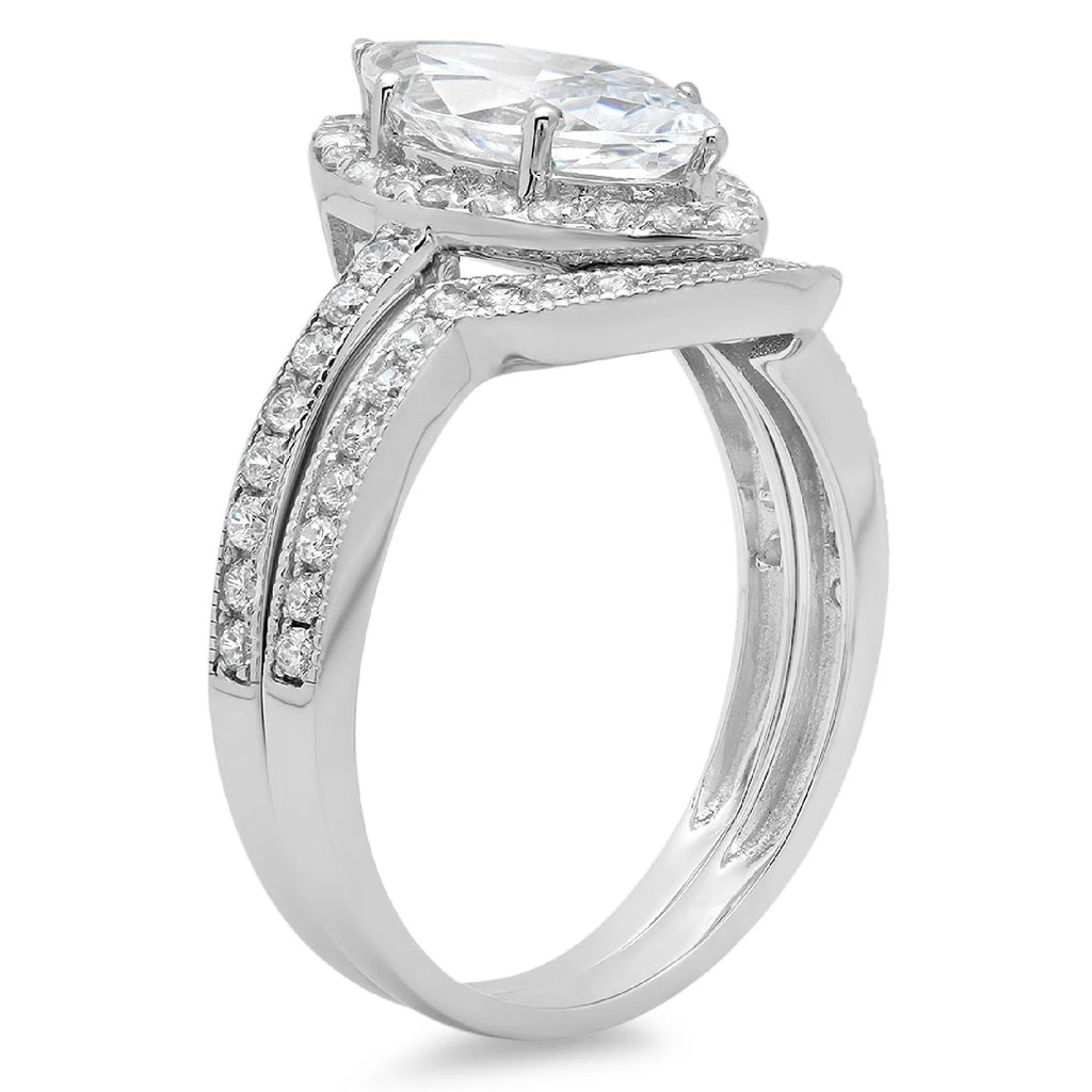 18K White Gold Halo Diamond Engagement Ring Y11455