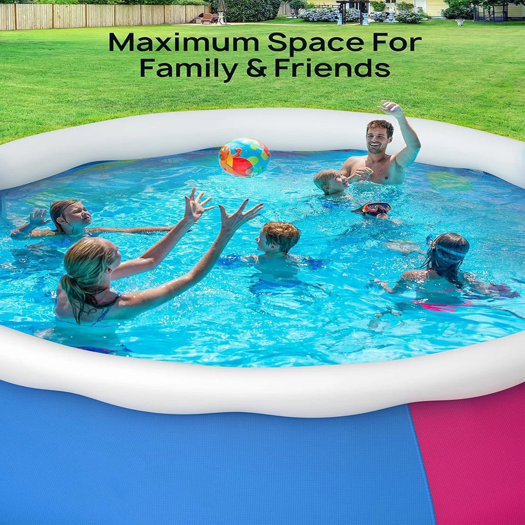 15ft x 35in Round Inflatable Swimming Pool Set with Filter Pump and Cover Y5429