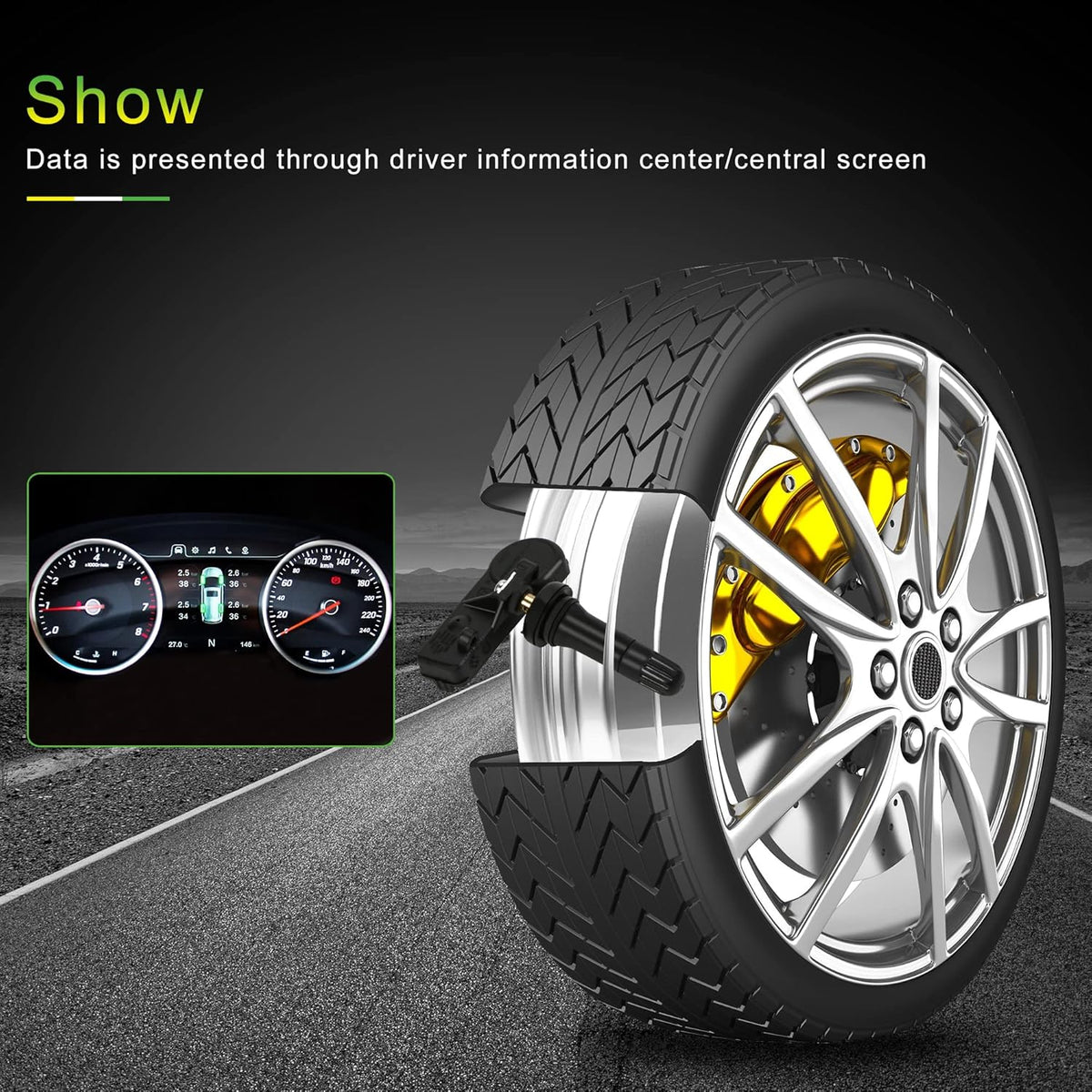 TPMS Sensor 315MHz 4PCS Tire Pressure Monitoring System Sensor Replacement Y539
