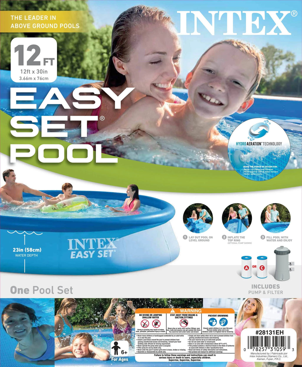 12' x 30 Above Ground Swimming Pool with Filter Pump Z5643