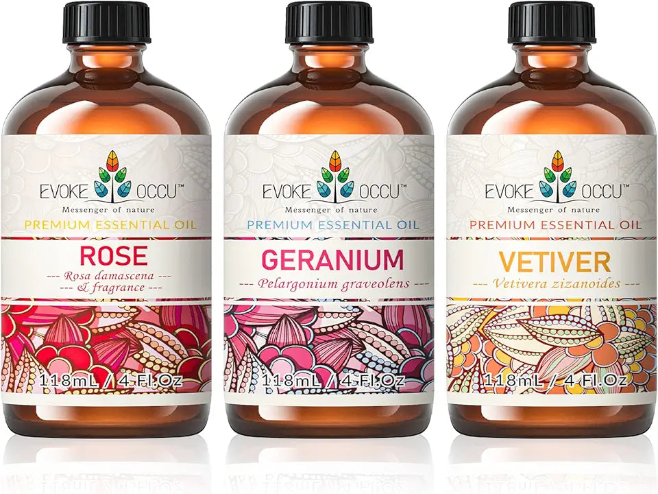 Rose Geranium Vetiver Essential Oil 4 Oz M4276